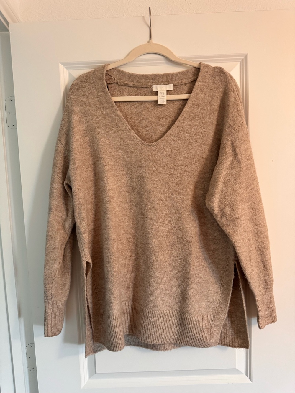 H&M Neutral Taupe V-Neck Sweater
